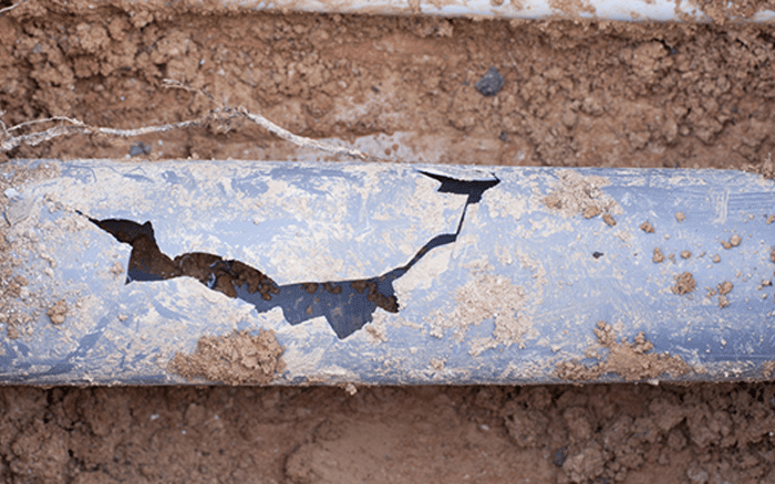 damaged pipe